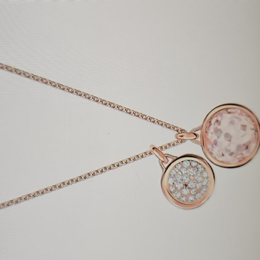Swarovski Crystal Tahlia Double Pendant and earrings ROSE GOLD